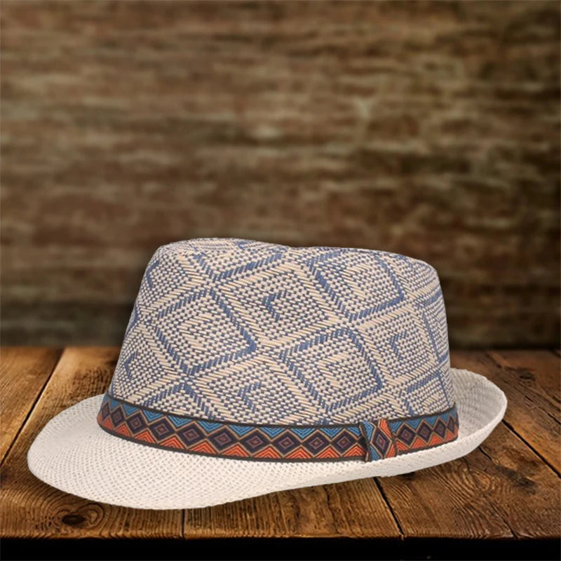 Unisex Wide Brim Straw Sun Hat with Breathable Mesh Design and Stylish Western Flair for Beach Vacation