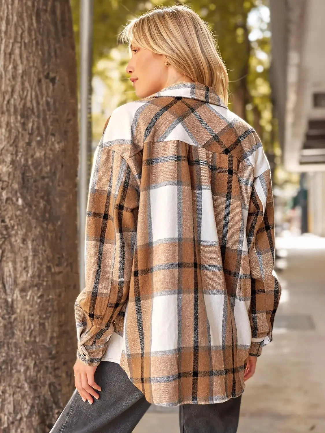 Flannel Plaid Button Down Long Sleeve Shirts Jackets