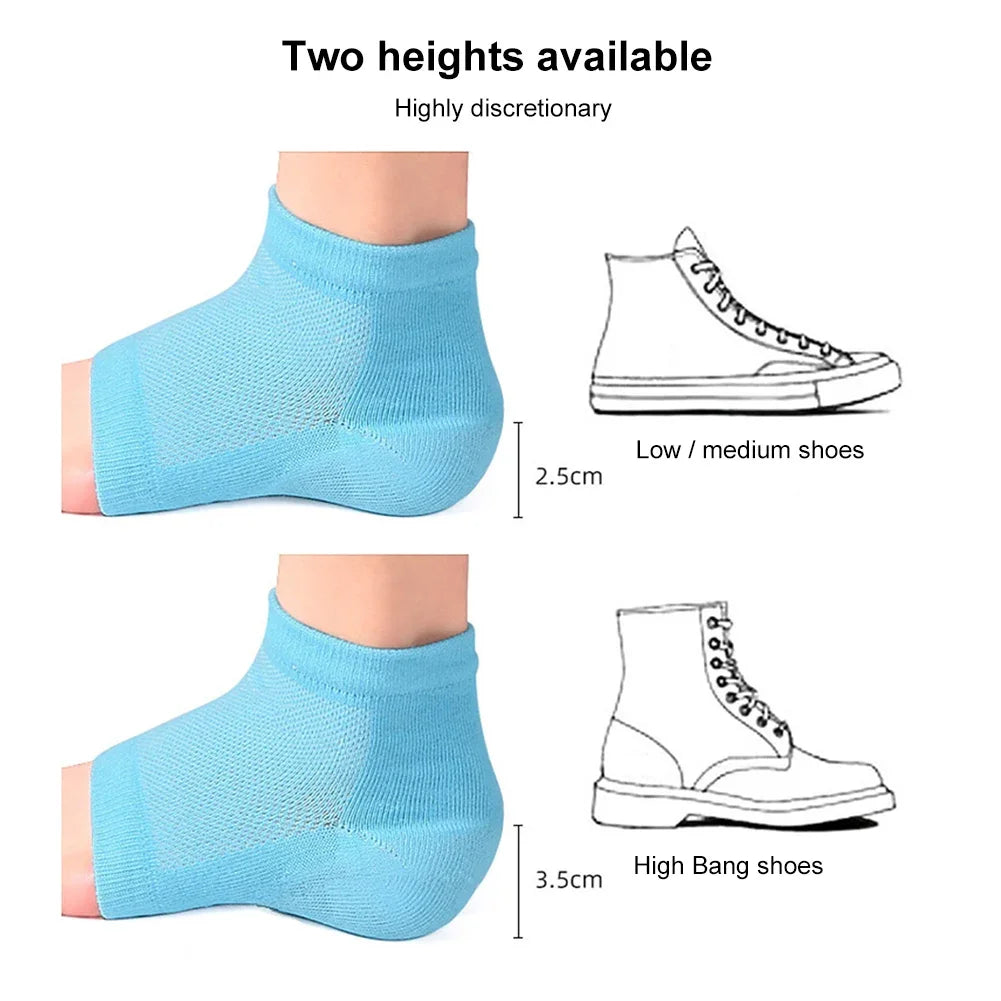 2.5/3.5cm Half Height Increase Insoles Unisex Anti-slip Thickened SEBS Heel Lift Shoe Pads Invisible Rizzsoles Height Max Socks