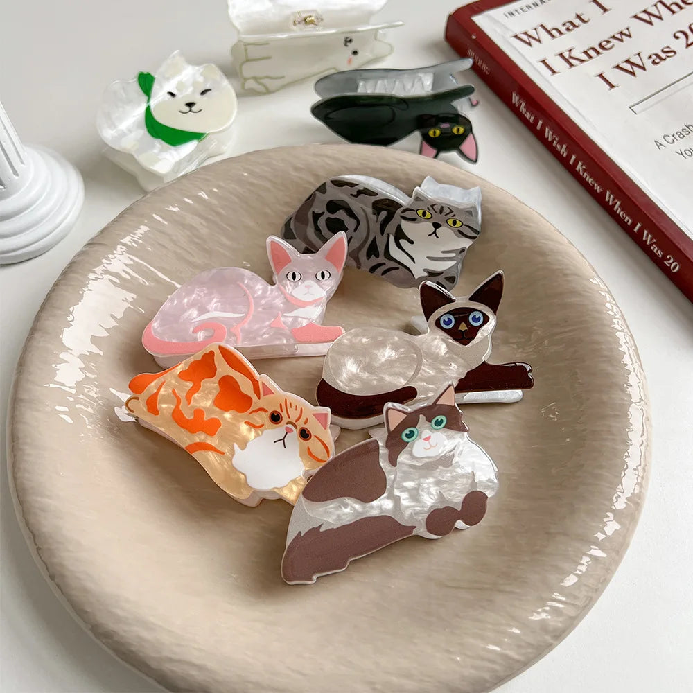 1pc cat hairpin lady cute little hairpin short long hair hairpin