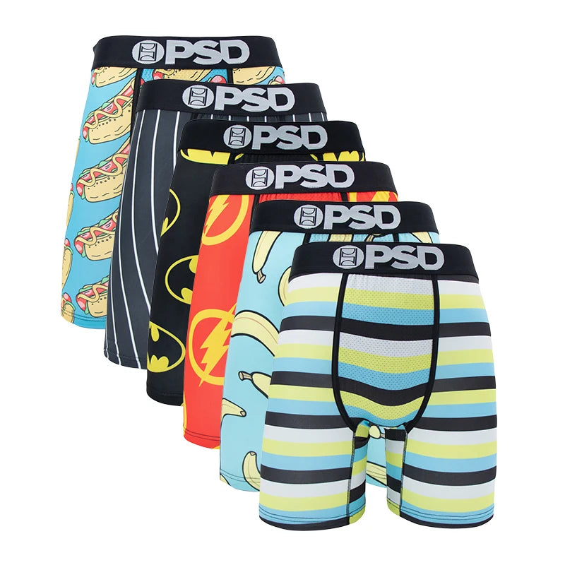 6Pcs Fashion Print Men Underwear Boxer Male Men Underpants Boxershorts Sexy
