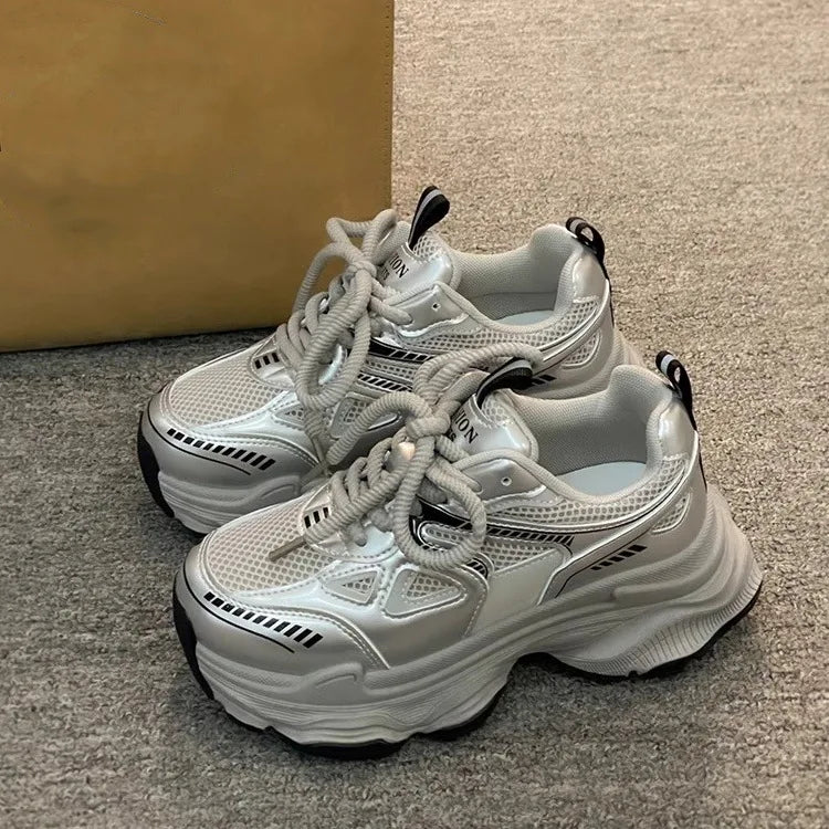 Thick Sole Women's Chunky Sneakers  Sports Running Shoes Casual Fitness Vulcanize Shoes