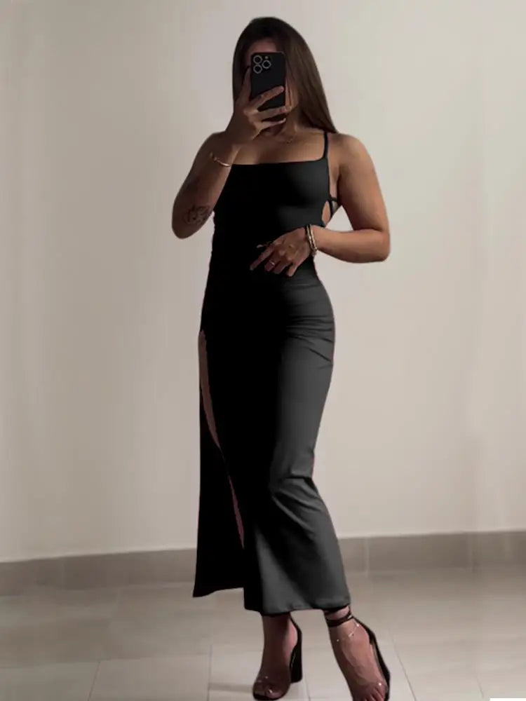 explosive dress summer high sensibility halter strap hip dress