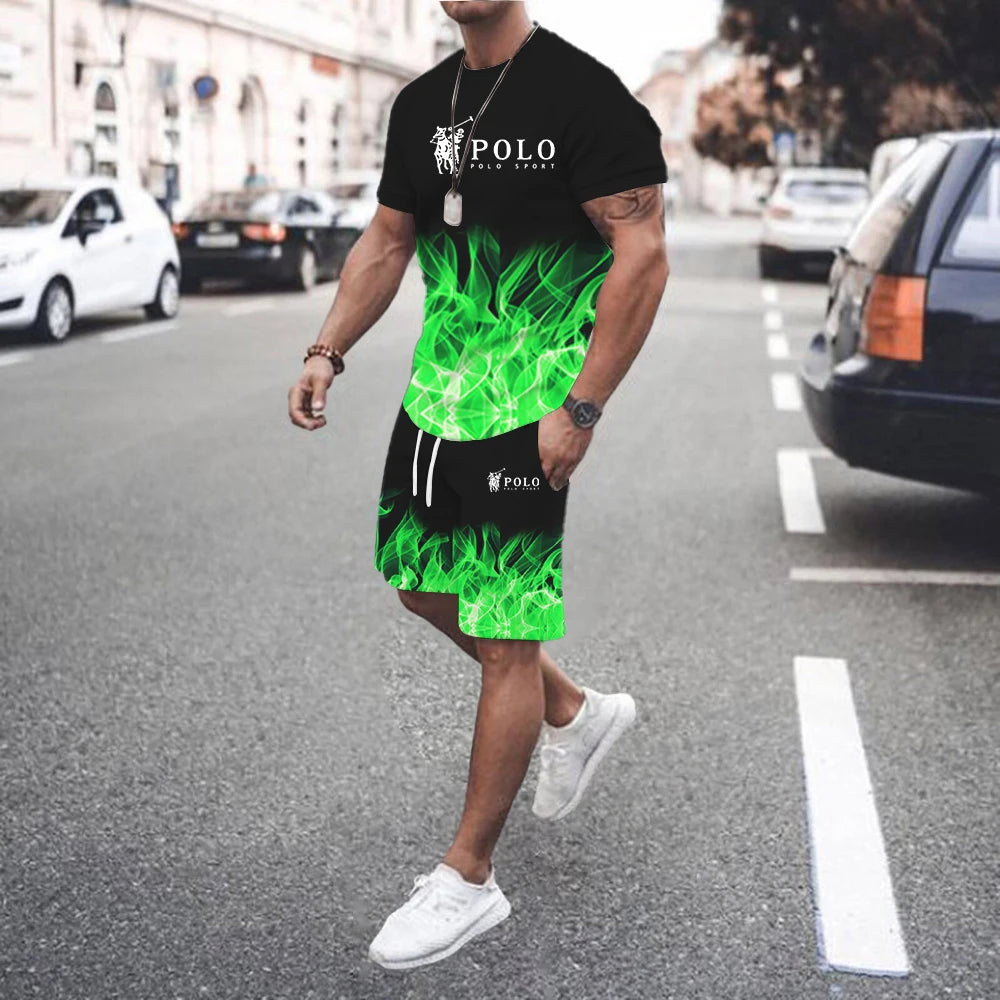 Summer Men's Casual Suit Street Fashion Loose and Comfortable T-Shirt Outdoor Sports Running Shorts Novel