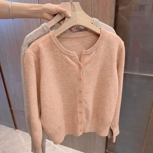 Fashion Women's Thin Fleece Knit Loose Short Cashmere Sweater Round Neck, Warm Casual Female Sweater Top Cloting