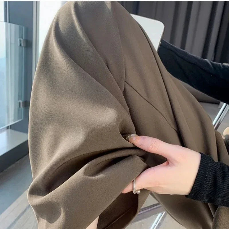 Elegant Wide Leg Pants Women's High Waist  Baggy Pants Office Ladies Fashion Loose Suit Trousers Streetwear