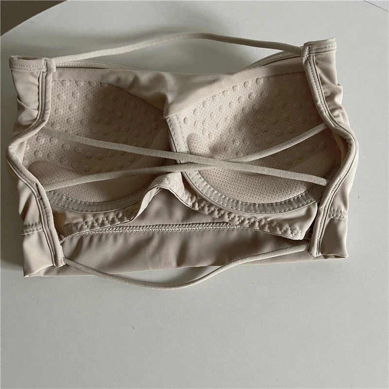 Seamless Tube Top Ice Silk Sexy Wrap Chest For Women Push Up Bras Strapless Underwear Solid Color Bralette Lingerie