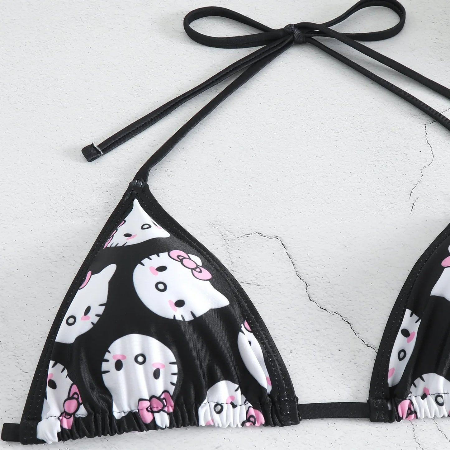 Hello Kitty Bikini Set Swimsuit Beach Strappy Panties Sexy Swimwear