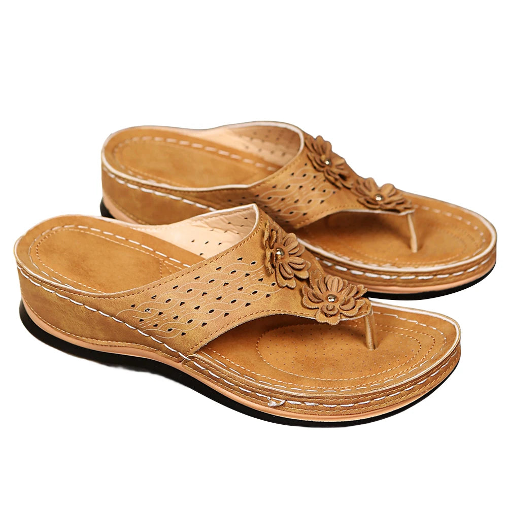 Slip-On Flip Flops Comfortable Casual Beach Sandals with Arch Support