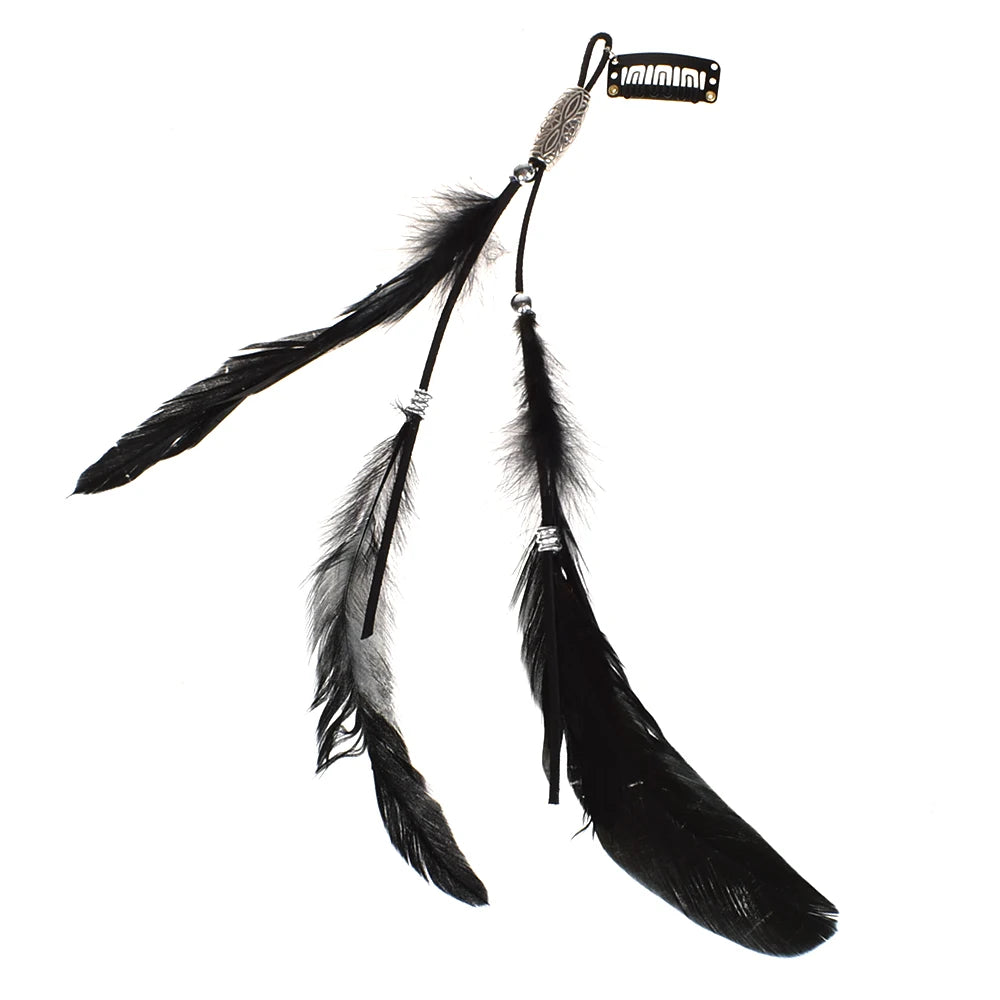 Bohemian Feather Hairband Women's Festive Masquerade Carnival Hippies  Indian Prom Gypsy Long Tassel Hair Accessories