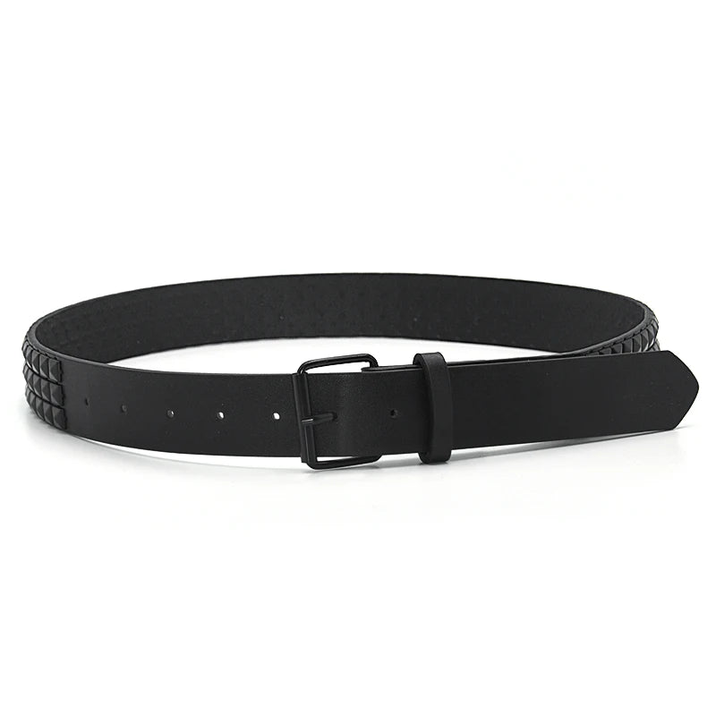High Quality Rivet Belt Men&Women's Studded Fashion Versatile Belts Punk Rock With Pin Buckle Drop Decoration