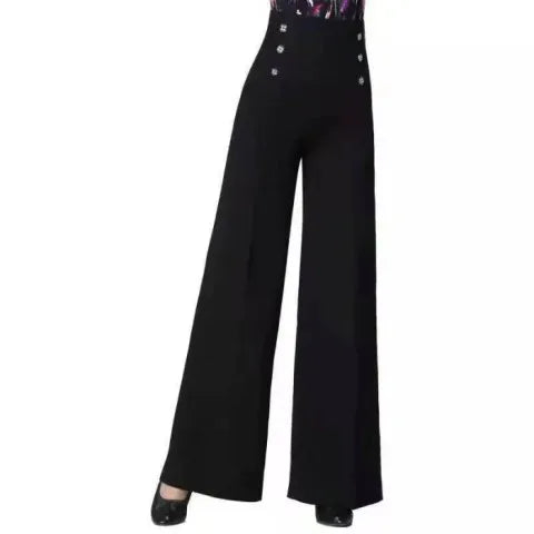 High Waisted Pants For Women Social Dance Wide Leg Pants Slimming And Versatile Pants