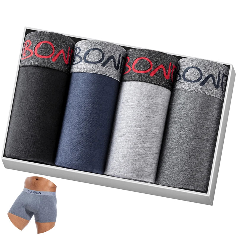 4pcs Cotton Boxers For Man Underwear Slip High Quality Men's Underpants Boxer Shorts Trunks