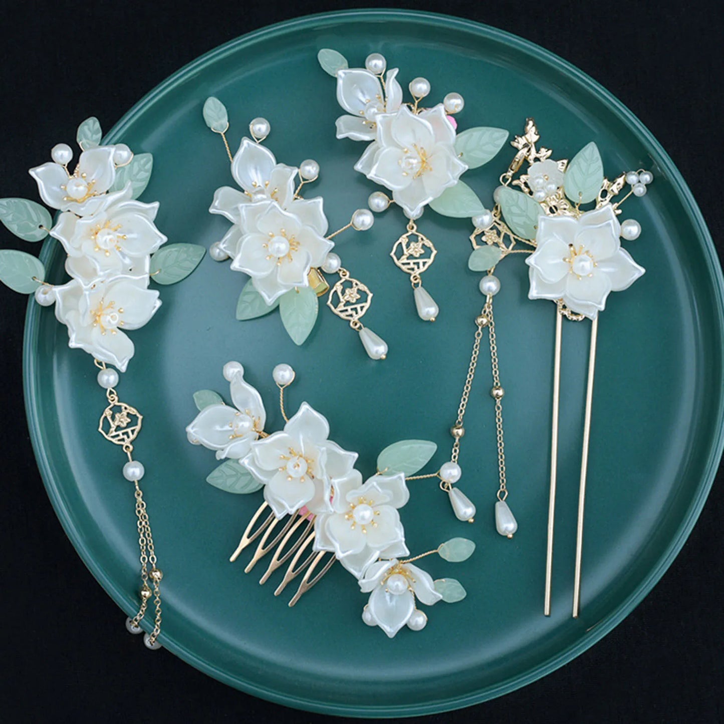 Hair Accessories & Earrings Set Hair Clip Hairpins Hair comb Bridal Headdress Retro Hair Accessories Headwear Gift Earrings
