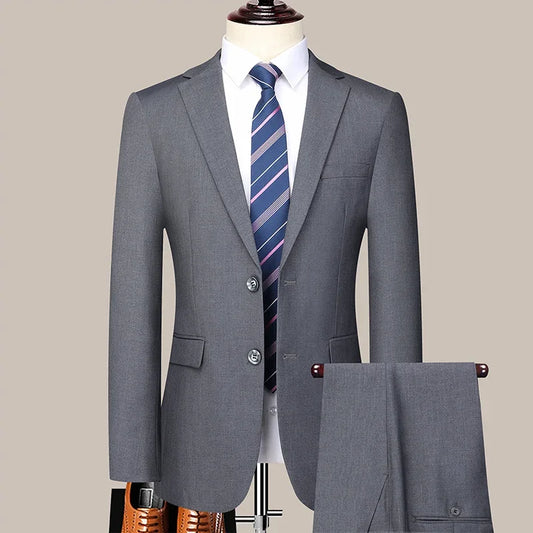Two-button Business Suit Professional Work Formal Two-piece Set Trousers and Jacket