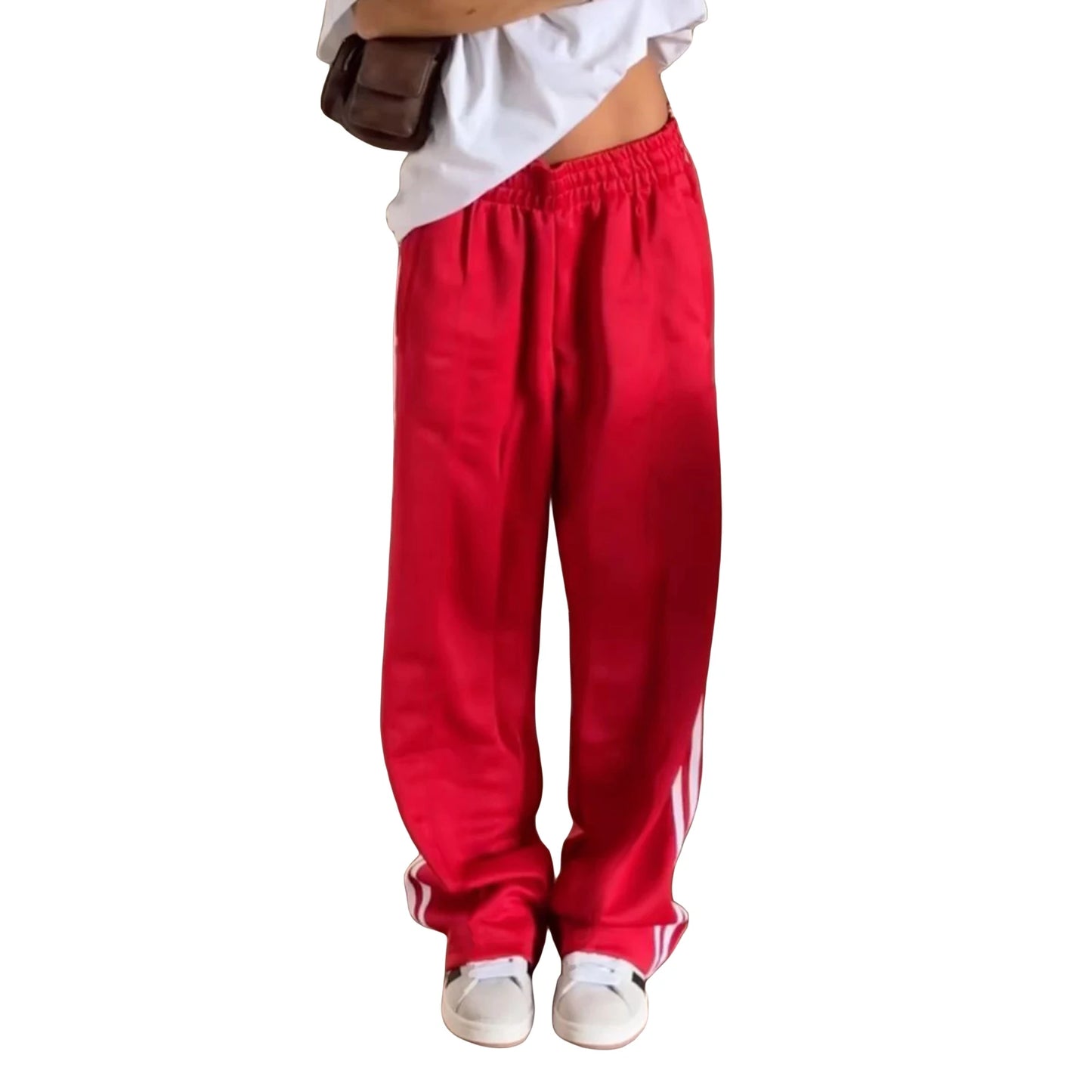 Women s High Waisted Striped Trousers with Adjustable Drawstring Waistband and Side Pockets for a Casual Chic Look