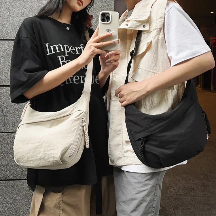 Trendy Women's Soft Cloth Shoulder Bag Solid Color Casual Style Big Handbags Crossbody Bags for Women Shoulder Hobos Bag