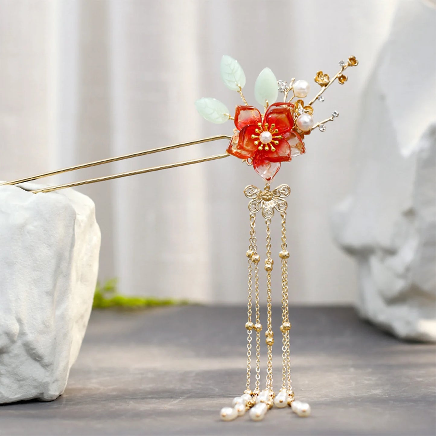 Pearl Rhinestone Flower Hairpins Hair Accessories Pearl Hairpins Flower Hair Pins Hair Ornaments Hair Stick