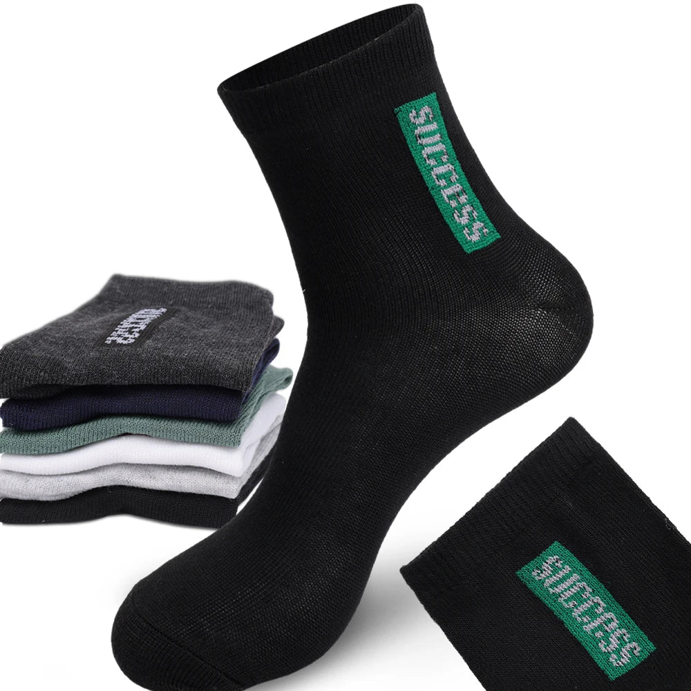 6 Pairs Bamboo Fiber Autumn Winter Men Socks Breathable Cotton Sports Sock Breathable Deodorant Business Socks