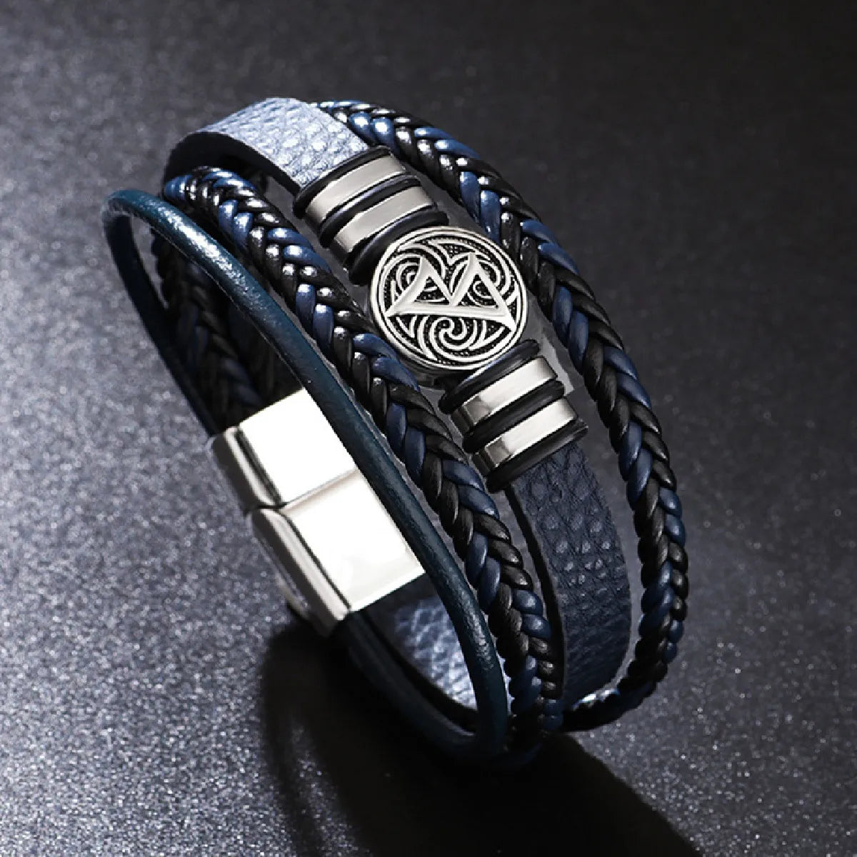 Tree Male Unique Design Trendy Vintage Cuff Men Bracelets PU Leather Bracelets Bangles for Men Jewelry