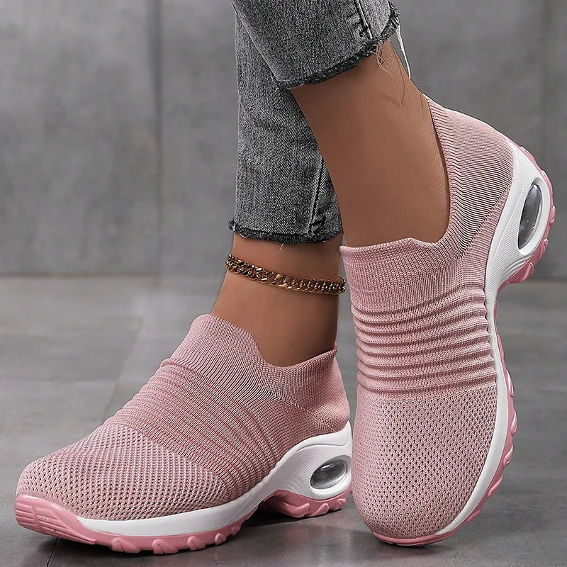 Running Training Sneakers Air Cushion Causal Sport Shoes Slip On Walking  Shoes