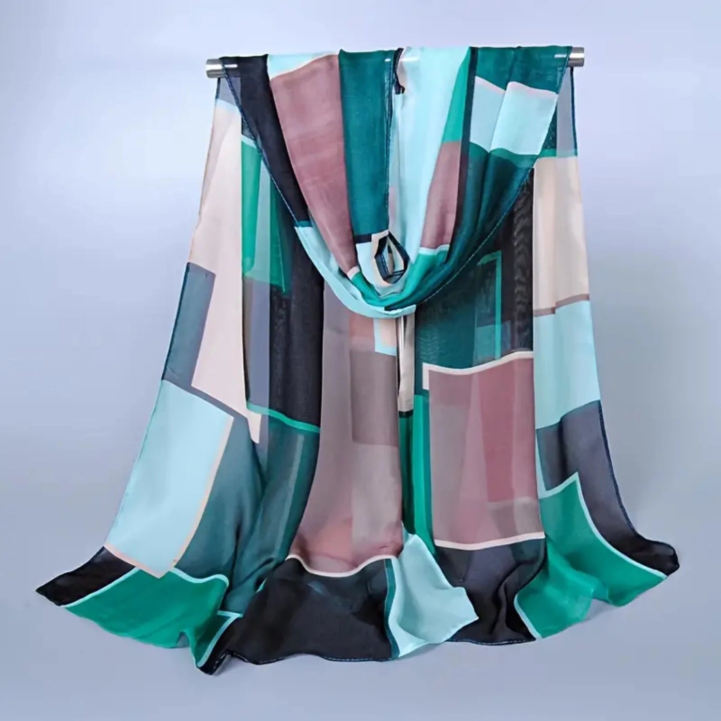 Elegant Geometric Square Thin Chiffon Scarf Fashion Shawl - Versatile and Stylish Accessory