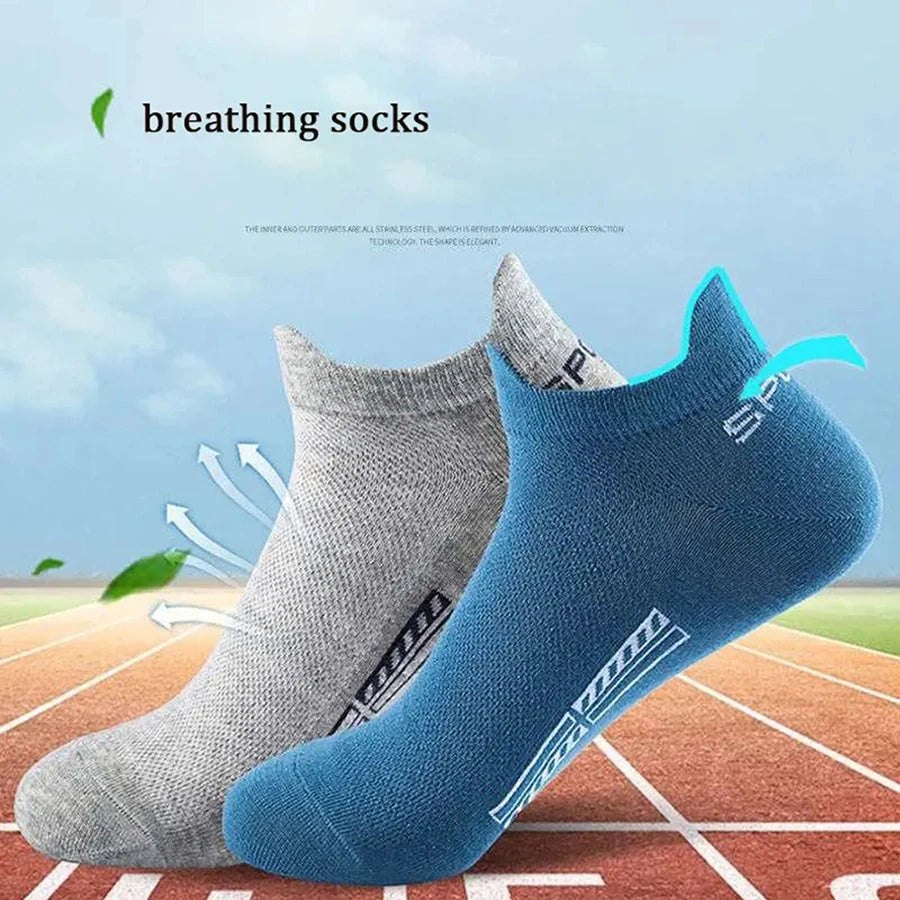 10/20 Pairs Men Short Socks Trendy High-Quality Low Cut Round Neck Ankle Socks Mesh Breathable Sports Casual Men Boat Socks