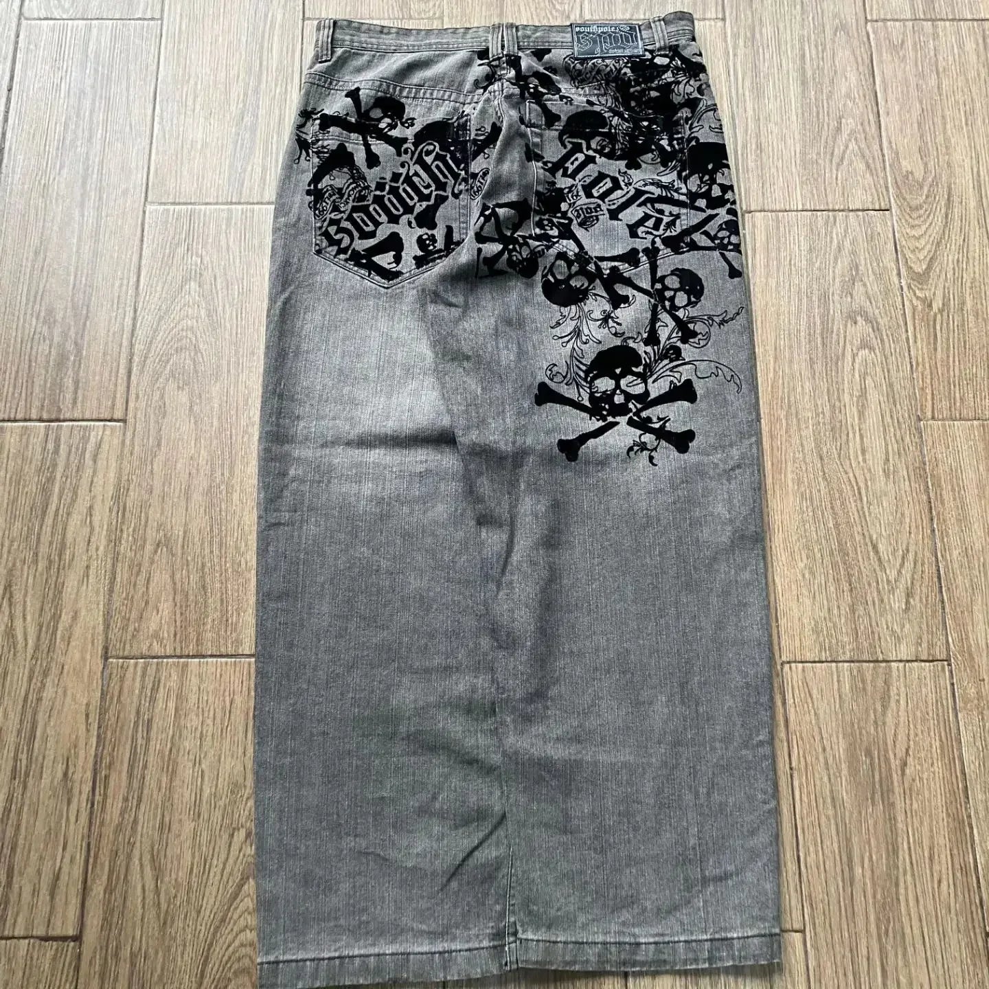 Classic Vintage Jeans Straight Low Waist Pants Embroidery Figure Fashion Blue Jeans High Street