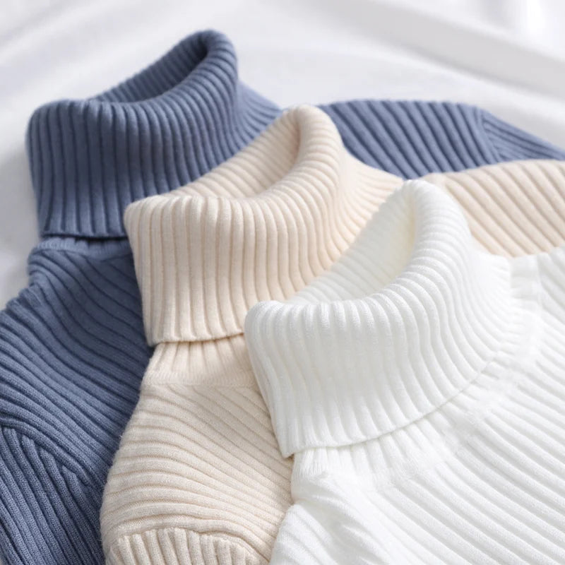 Women's Fall Turtleneck Sweater Knitted Soft Pullovers Cashmere Jumpers Basic Soft Sweaters For Women