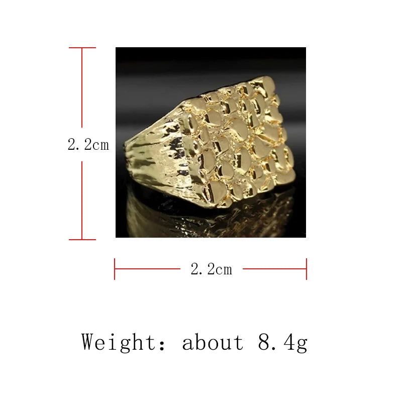 Jewelry Hollowed-out Ring Electroplating Protection Wear Resistant Men's Ring Personality Uneven Bumpy Rings