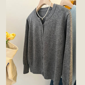 Fashion Women's Thin Fleece Knit Loose Short Cashmere Sweater Round Neck, Warm Casual Female Sweater Top Cloting