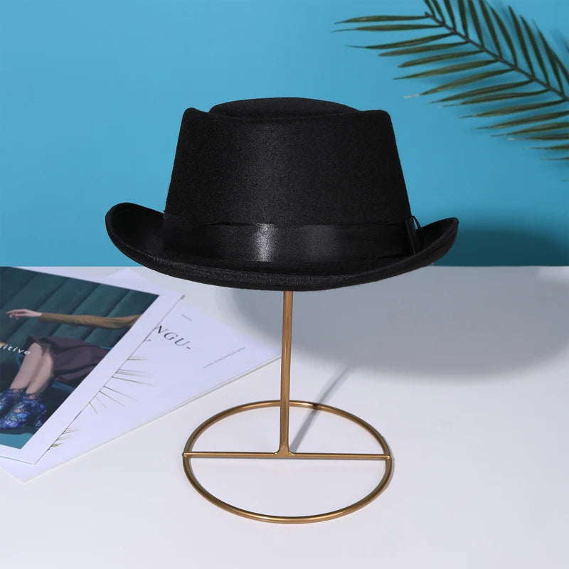 Vintage Style Wool Felt Trilby Hat Classic Jazz Retro Fedora Panama Hat