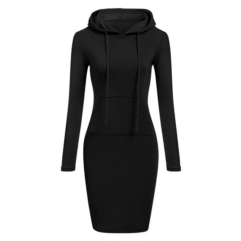 Ladies Dress Autumn Women's Hooded Dresses Hoodies Women's Sweatshirts Women's Hoodies Dress Tops
