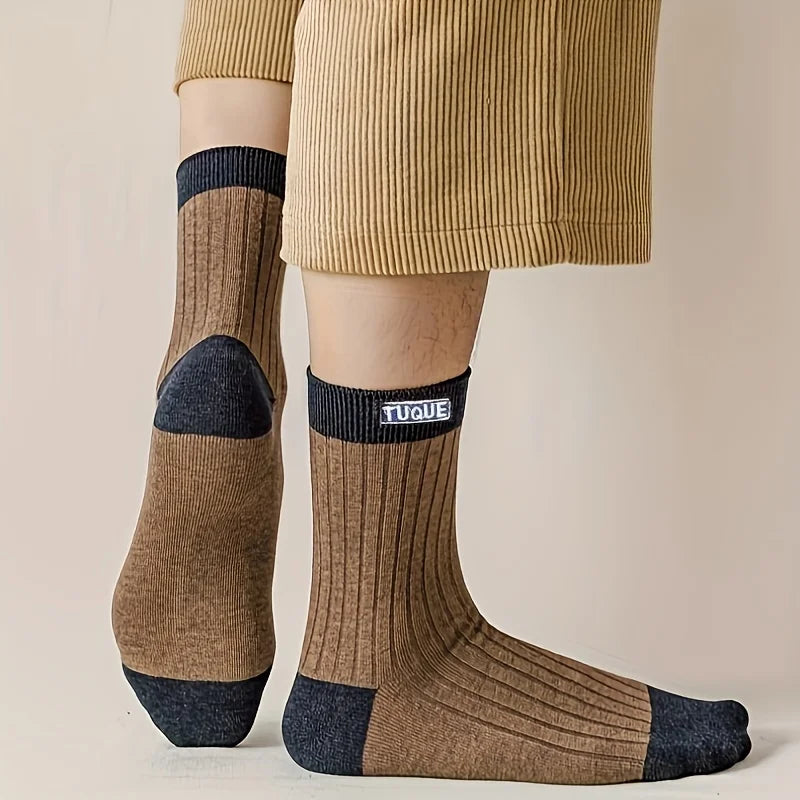 10 Pairs of Men's Four-season Pure Color Breathable Sweat-absorbing Mid-calf Sports Socks Business Matchable Trendy Socks