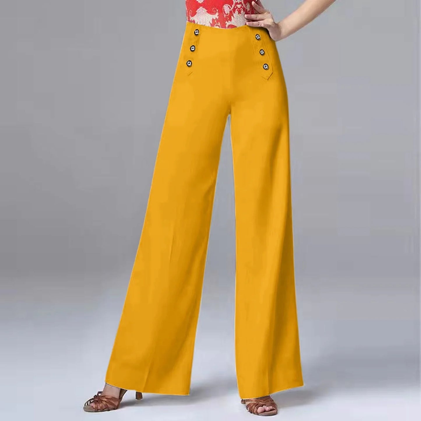High Waisted Pants For Women Social Dance Wide Leg Pants Slimming And Versatile Pants