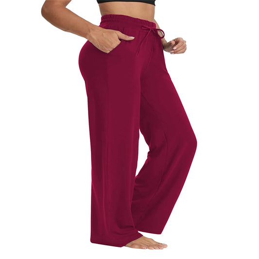 Women s Casual Loose Fit Wide Leg Pants with Elastic Waistband and Pockets