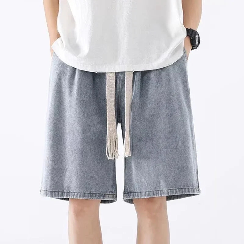Loose Fit Denim Shorts  Summer Fashion  Casual Straight Leg Five Quarter Pants High Street Wide Leg Baggy Pants