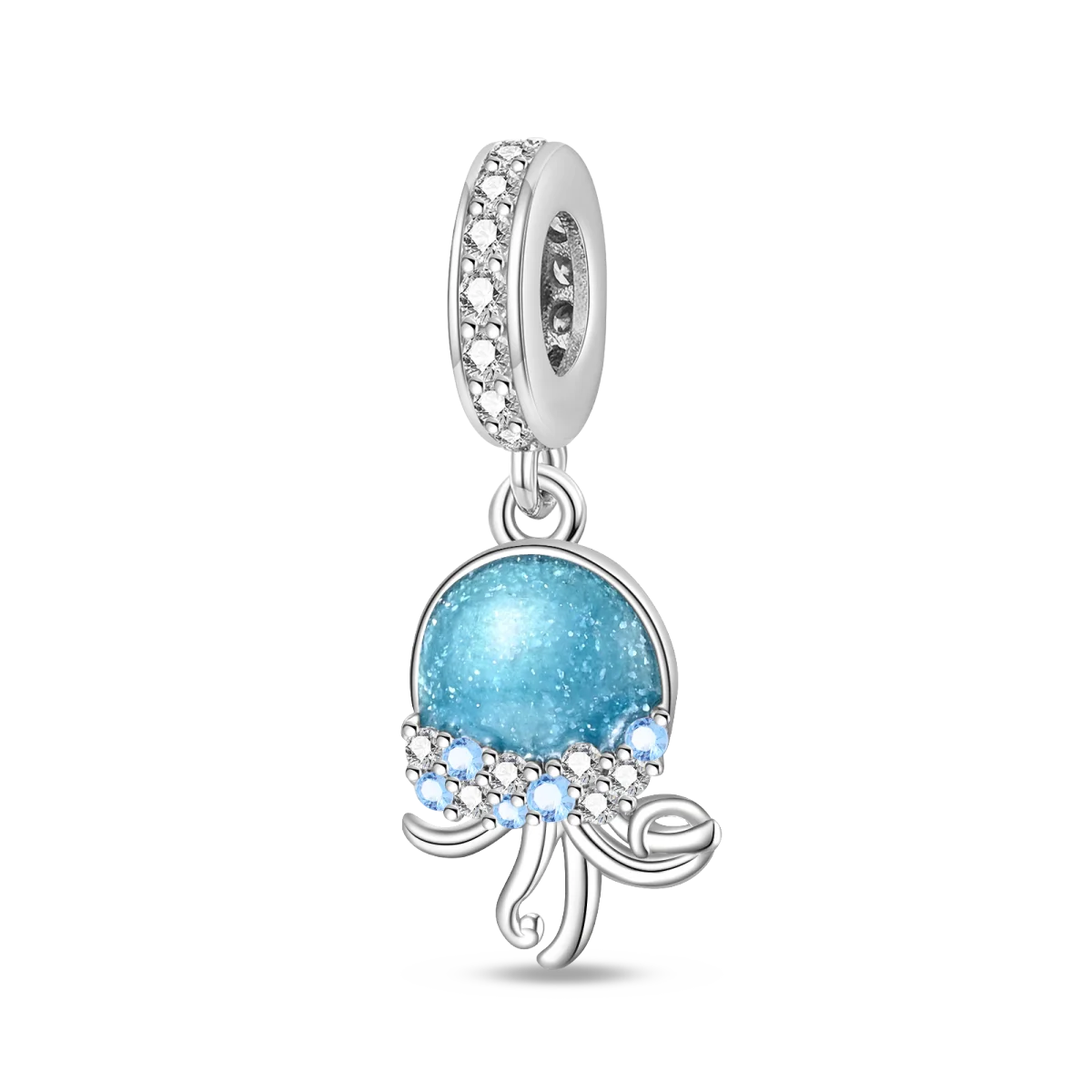 Luminous Ocean Series 925 Silver Turtle Charm Suitable for Pandora Bracelet