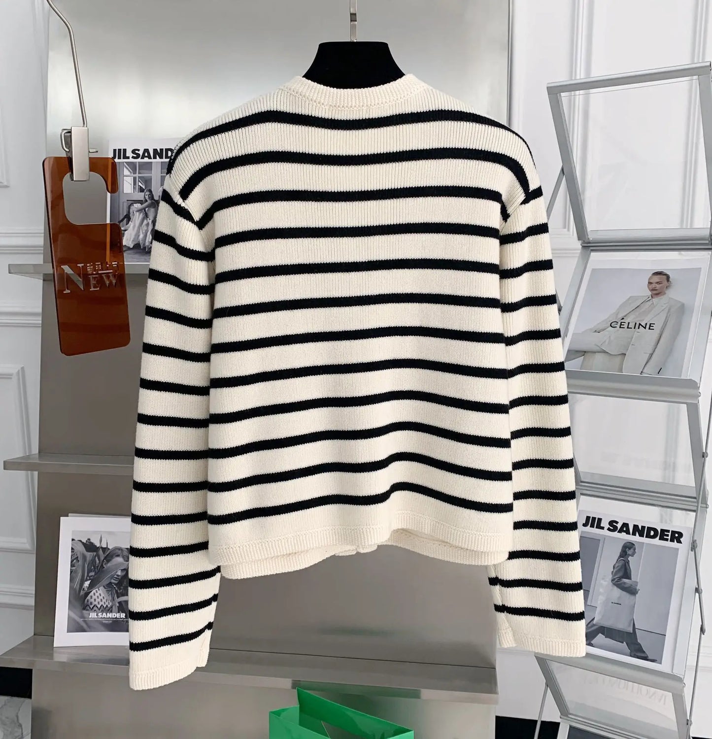 Women's Striped Knitted Cardigans Spring Autumn O-neck Single Breasted Long Sleeve Crop Tops Fashion Casual Chic Female Sweaters