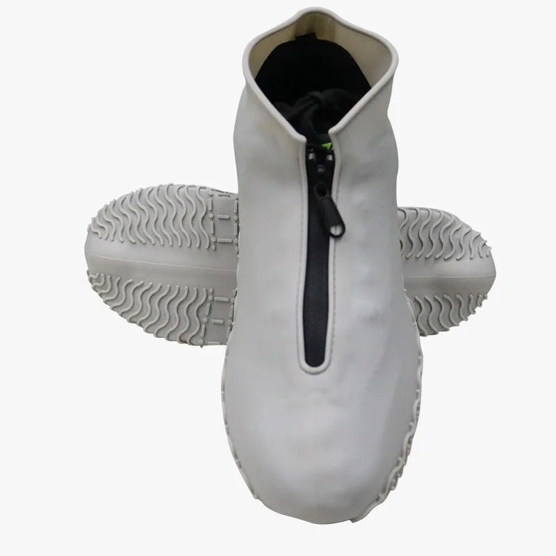 Waterproof Zipper Silicone Shoe Cover Rain Boots Unisex Outdoor Solid Non-Slip Wear-Resistant Reusable Shoe Cover