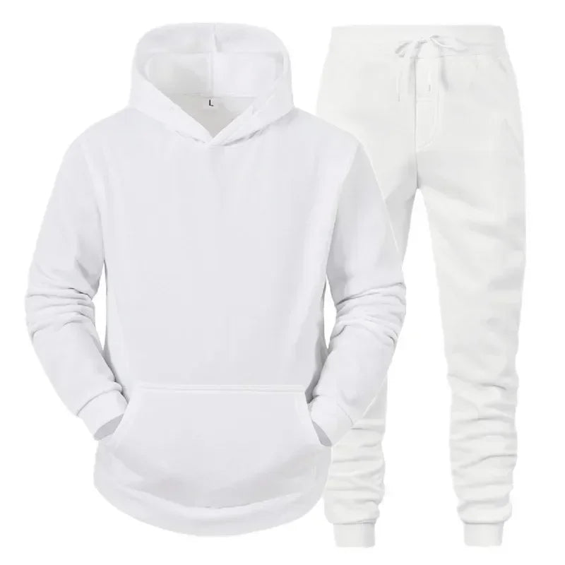 Basic Men/Women 2Pcs/Sets Sweatshirt Hoodies Pants Male Gyms Fitness Tops Joggers Sportswear Tracksuits