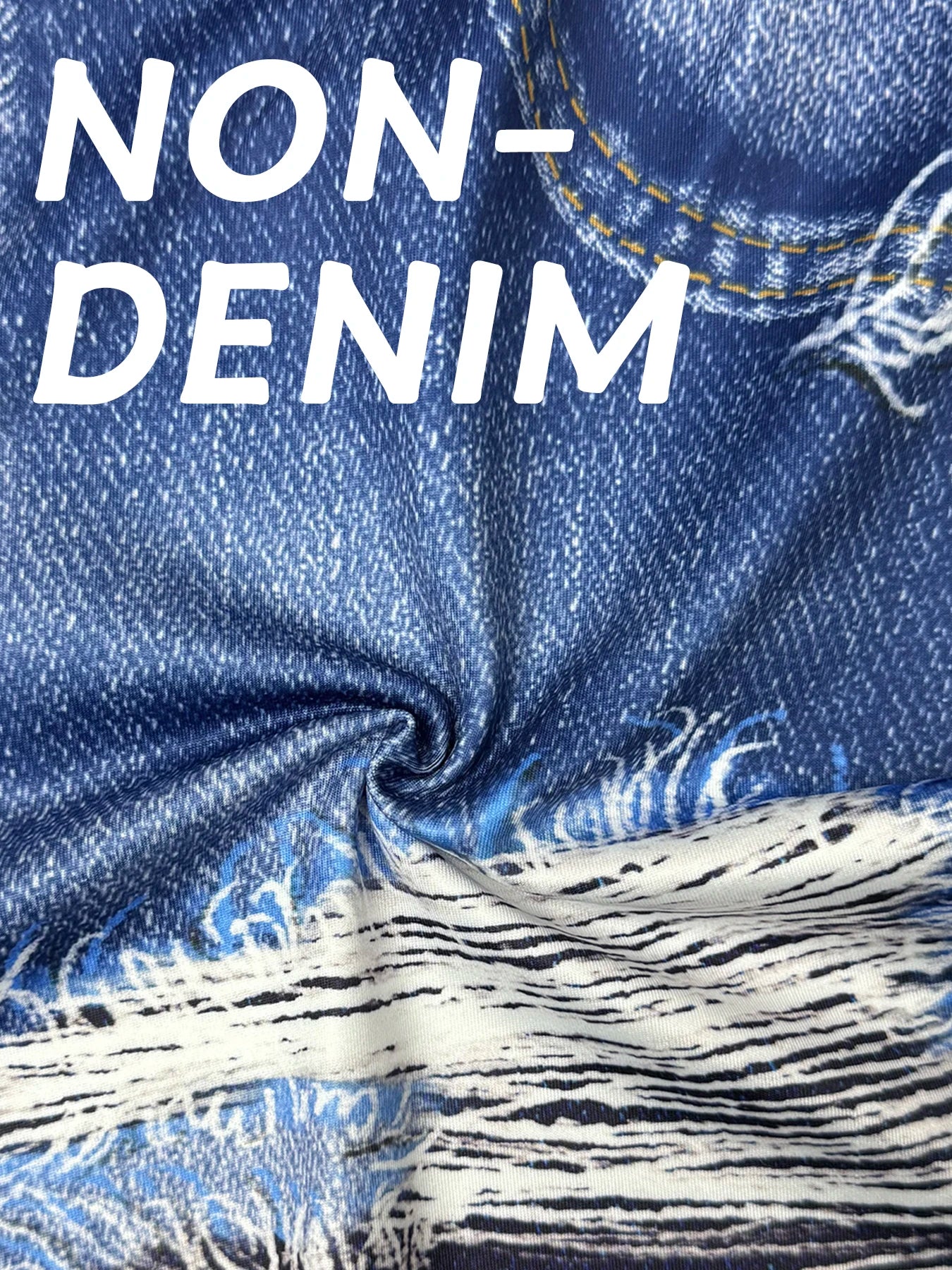Plus Size Women's Denim-Look Printed Shorts Trendy Ripped Effect Comfortable Tight Fit Casual Chic Summer