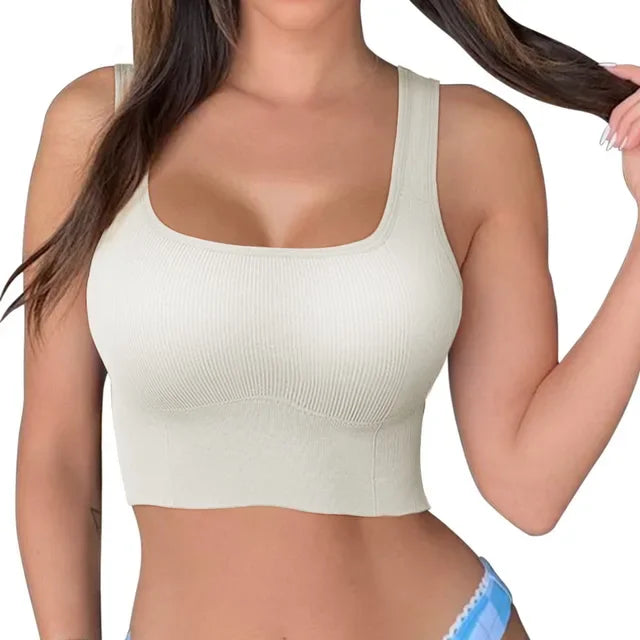Tank Top Casual Ribbed Crop Tops  Yoga Seamless Camisole