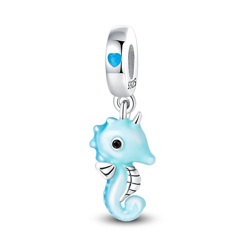 Luminous Ocean Series 925 Silver Turtle Charm Suitable for Pandora Bracelet