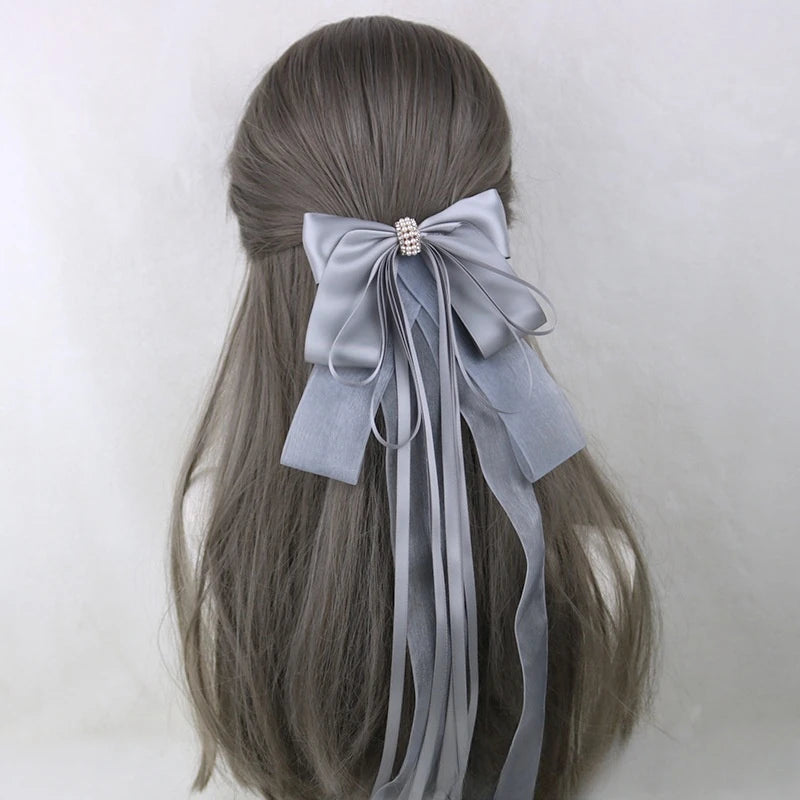 Ribbon Bow Headband With Hairpins Wide Hair Hoop Lace Ruffled Tassels Hair Bands Sweet Hair Accessories