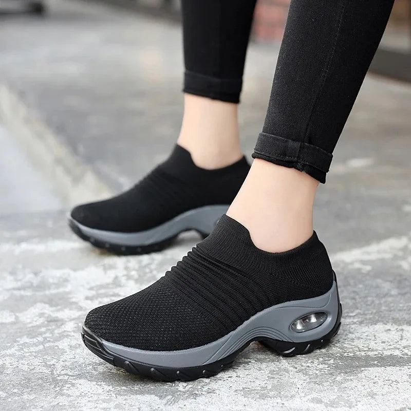 Running Training Sneakers Air Cushion Causal Sport Shoes Slip On Walking  Shoes