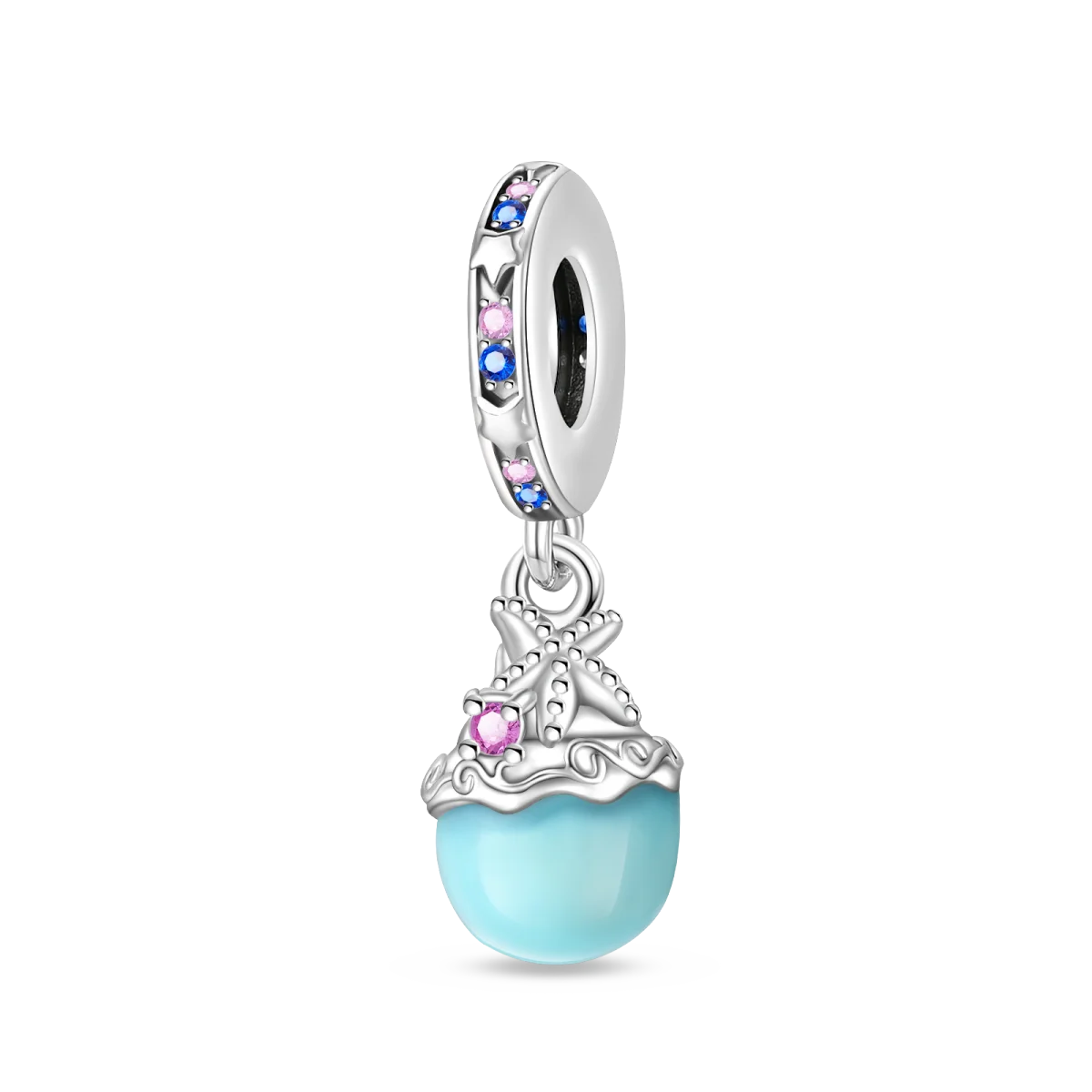 Luminous Ocean Series 925 Silver Turtle Charm Suitable for Pandora Bracelet