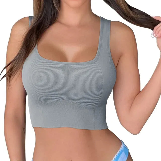 Tank Top Casual Ribbed Crop Tops  Yoga Seamless Camisole