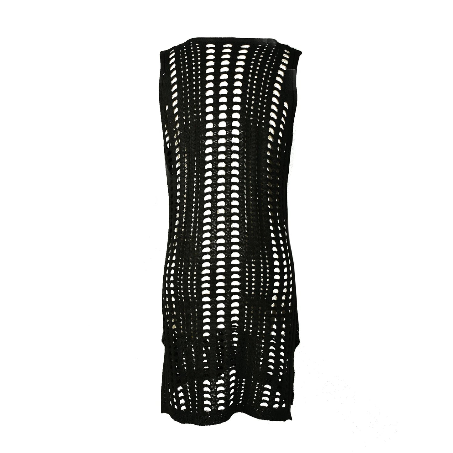 Mesh Hollow Out  Elegant V Neck Sleeveless Crochet Swimsuit Cover Up