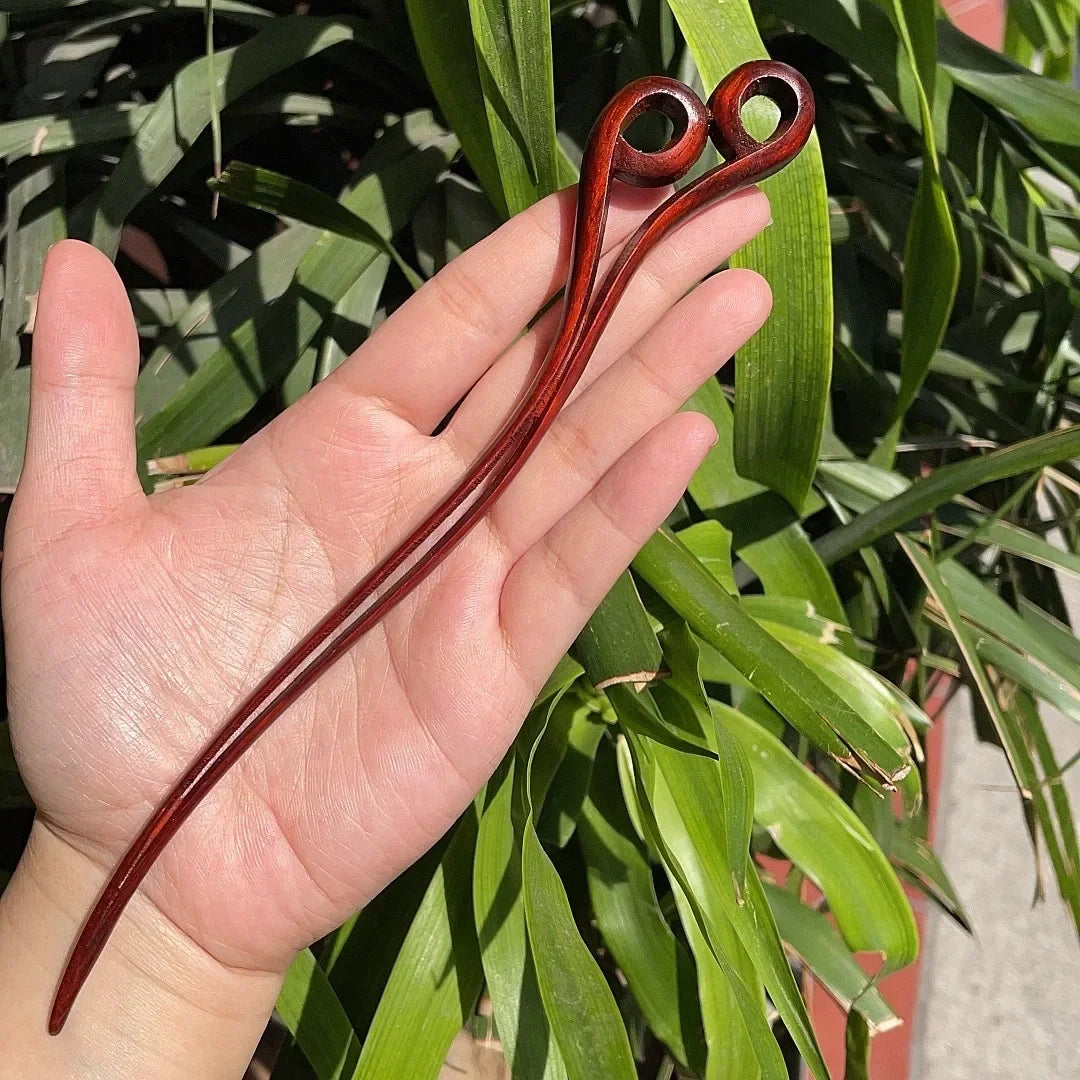 Chinese Retro Style Peach Wood Handmade Carved Hairpin Hollow Out Hair Stick Hairpin Women Hair Styling Tools Hair Accessories